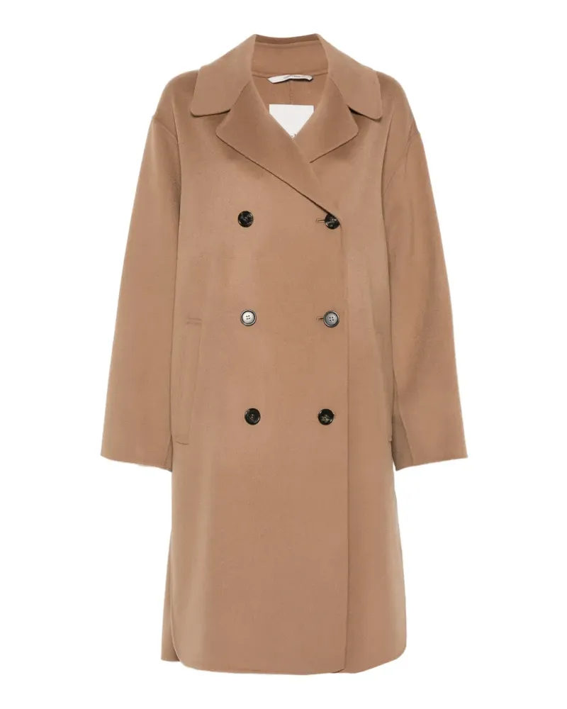Max Mara Doppelreihiger Midimantel - Nude Nude