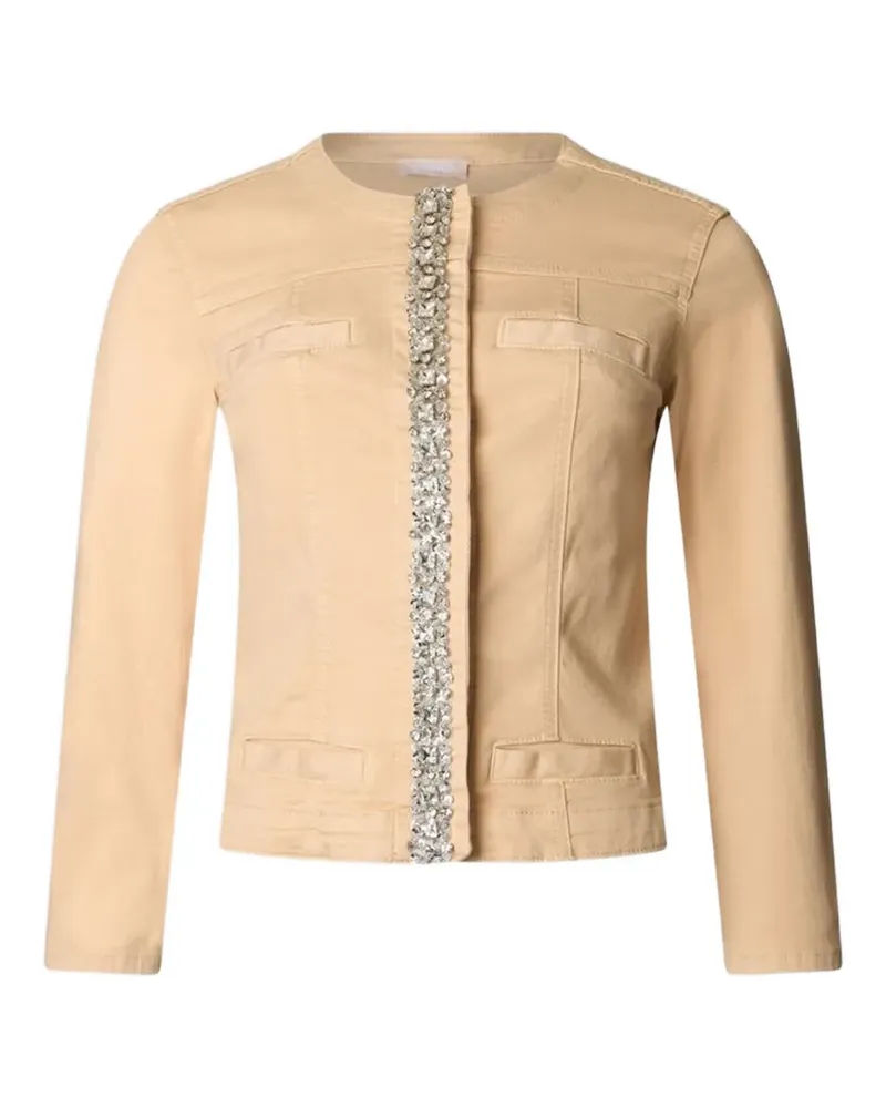 Liu Jo Jeansjacke mit Schmucksteinen - Nude Nude