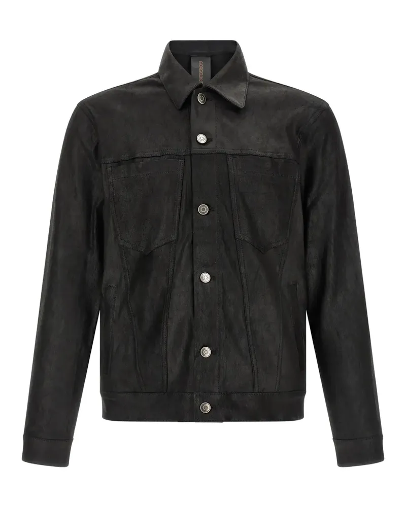 Giorgio Brato velour-texture leather jacket - Schwarz Schwarz