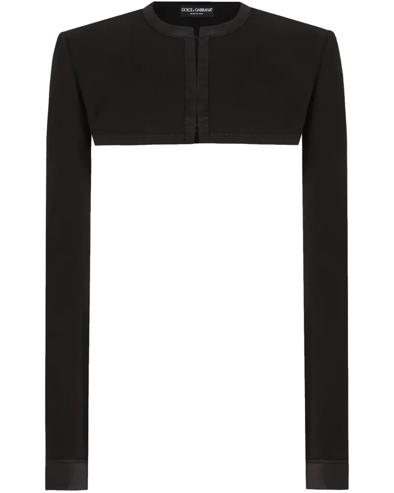 Dolce & Gabbana Cropped-Jacke mit Rundhalsausschnitt - Schwarz Schwarz