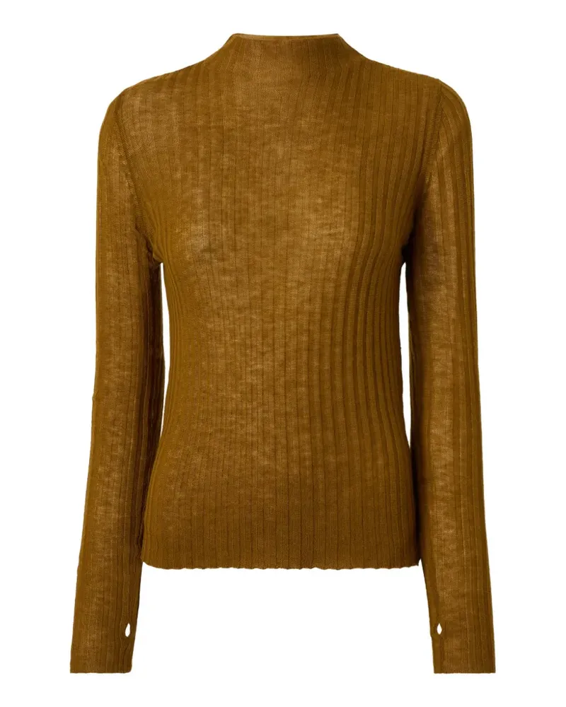 Pinko Gerippter Pullover mit Stehkragen - Braun Braun