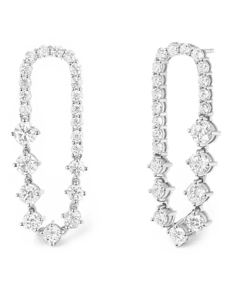 Melissa Kaye Stella Ellipse diamond earrings - Silber Silber