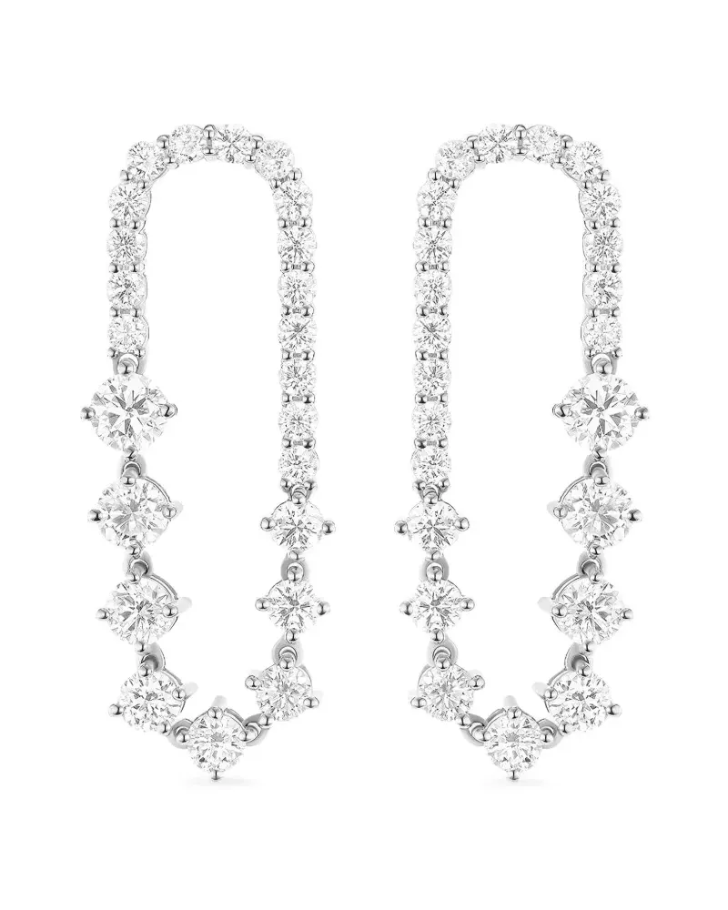 Melissa Kaye Stella Ellipse Ohrringe mit Diamant - Silber Silber