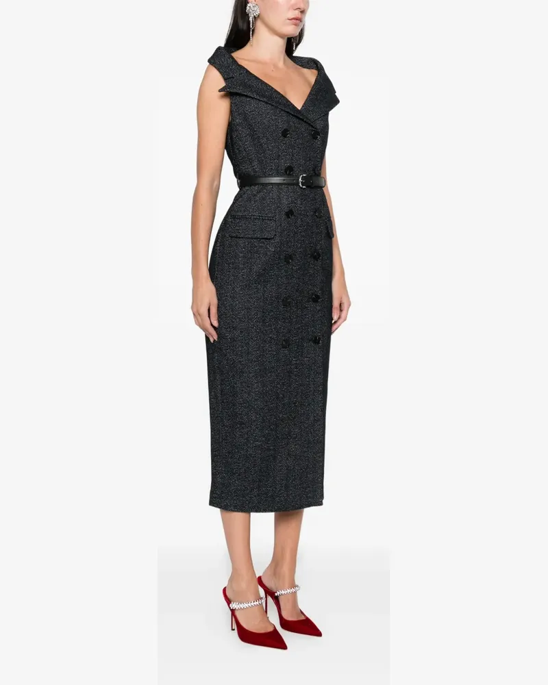 Self-Portrait double-breasted belted midi dress - Blau Blau