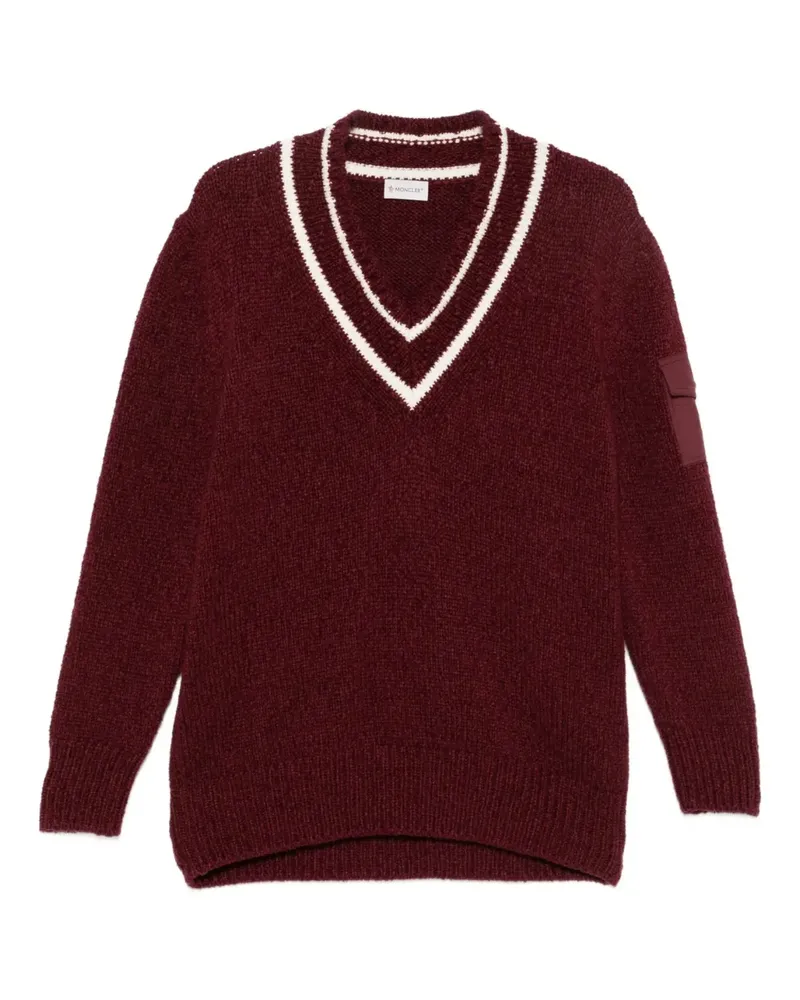 Moncler Pullover mit V-Ausschnitt - Rot Rot