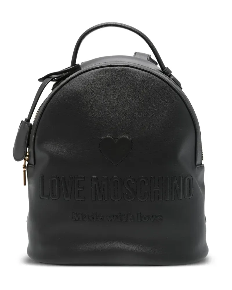 Moschino Rucksack mit Logo-Prägung - Schwarz Schwarz