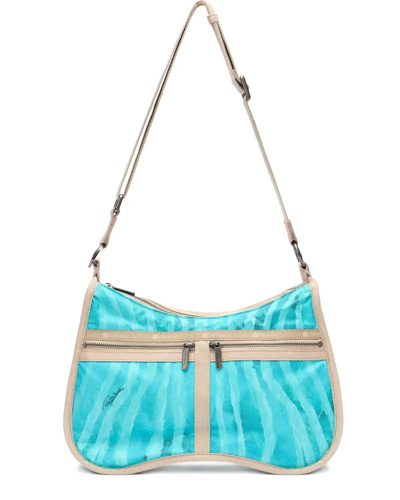 Roberto Cavalli Schultertasche mit Zebra-Print - Blau Blau
