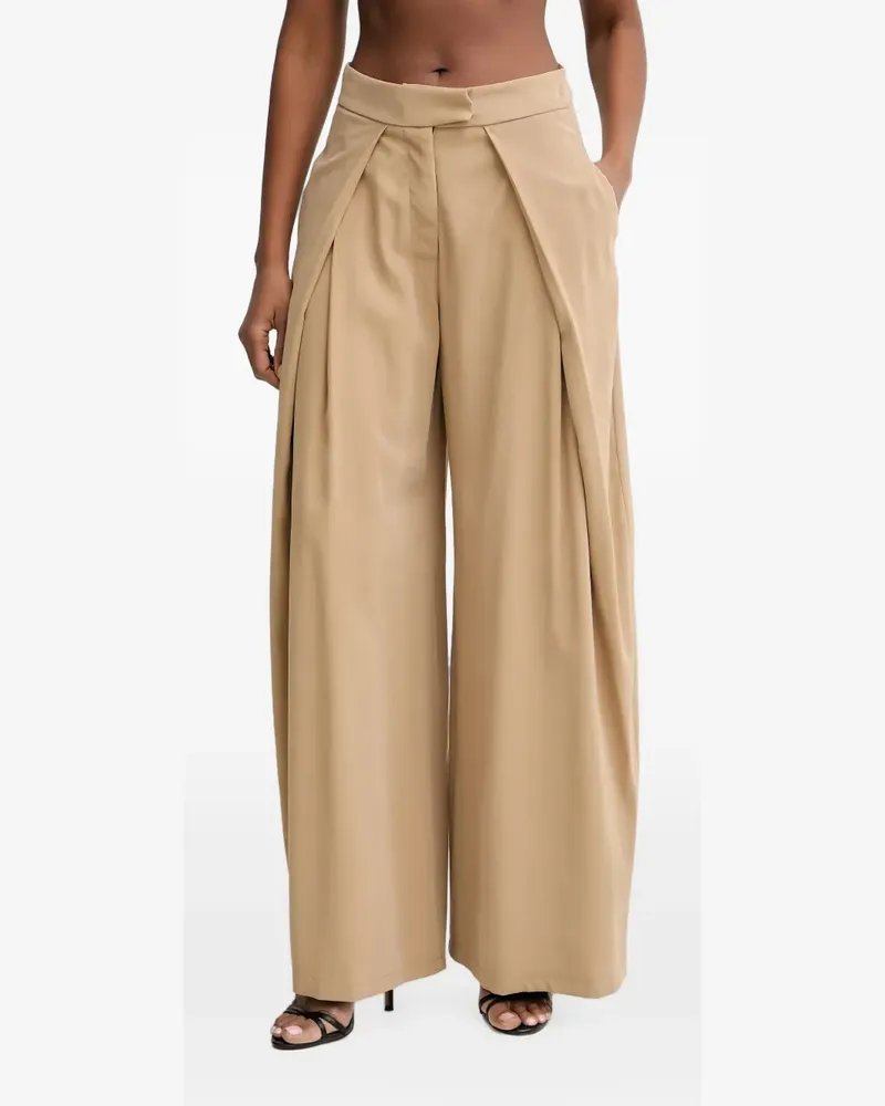 HAVEONE pleated wide-leg palazzo pants - Nude Nude