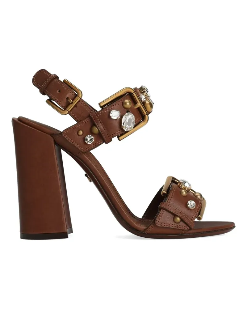 Dolce & Gabbana cowhide Keira sandals with embellishments - Braun Braun