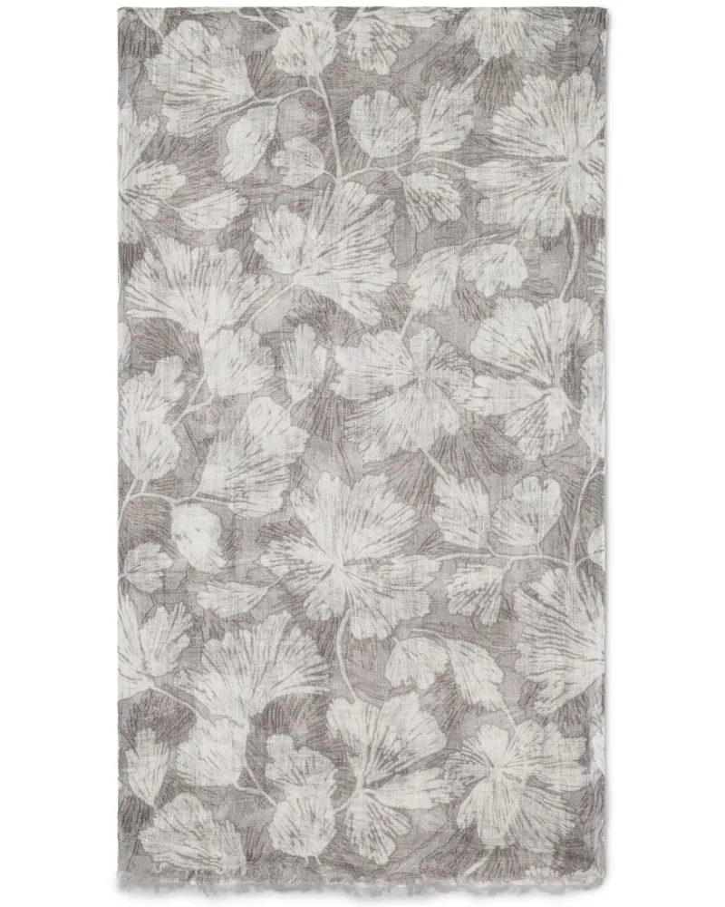 Brunello Cucinelli Schal mit Blumen-Print - Nude Nude