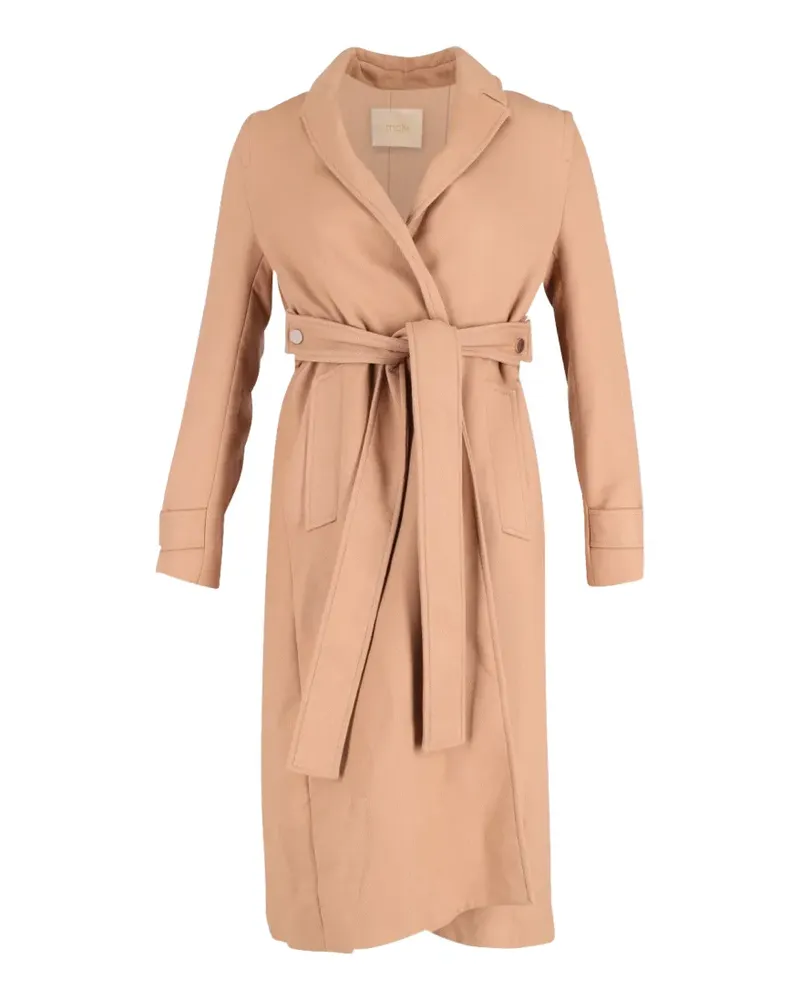 Maje pleated belted trench coat - Nude Nude