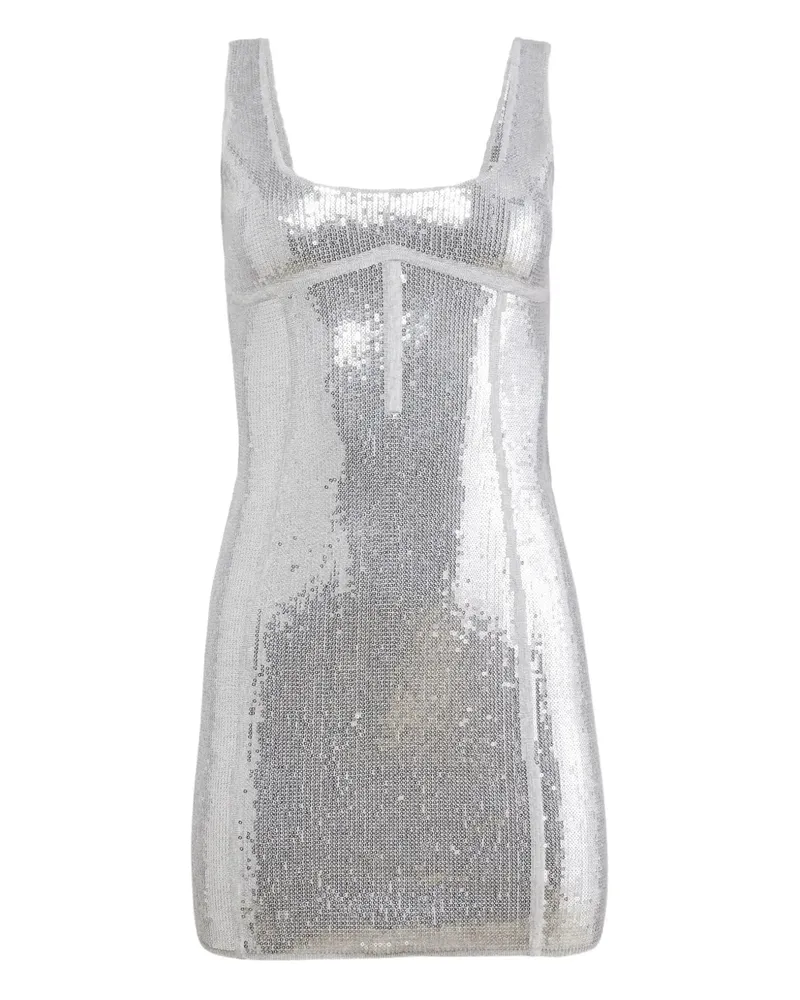 Fleur Du Mal sequin knit bodycon dress - Silber Silber