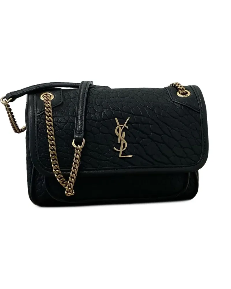 Saint Laurent Niki mini in grained-lambskin shoulder bag - Schwarz Schwarz