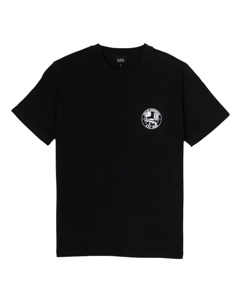 A.P.C. T-Shirt mit grafischem Print - Schwarz Schwarz