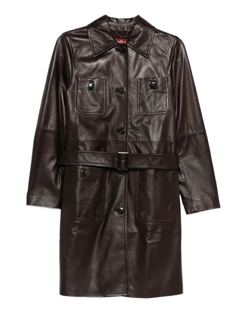 Max Mara Mstamaca buttoned belted coat - Braun Braun