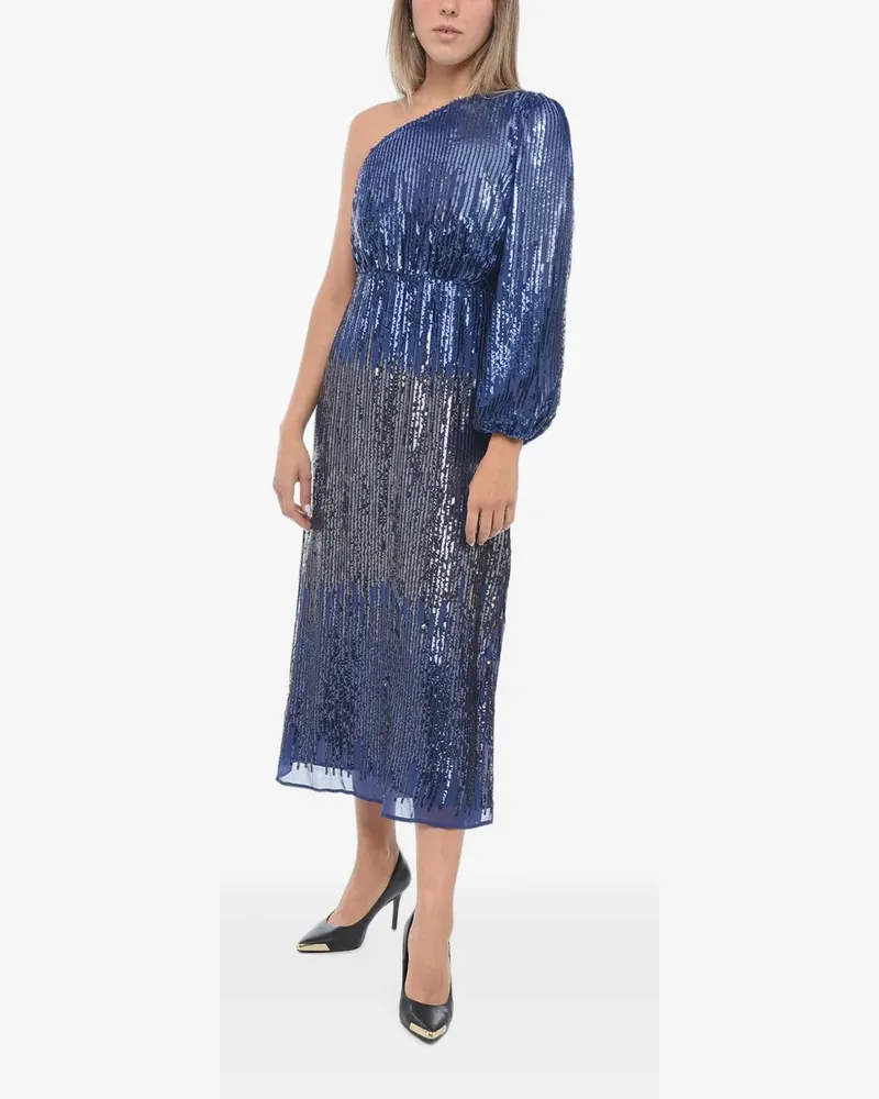RIXO One-Shoulder-Midikleid mit Pailletten - Blau Blau