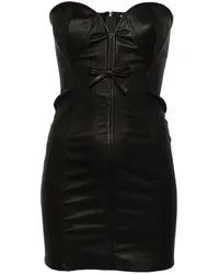 Blumarine Minikleid aus Leder mit Korsage Schwarz