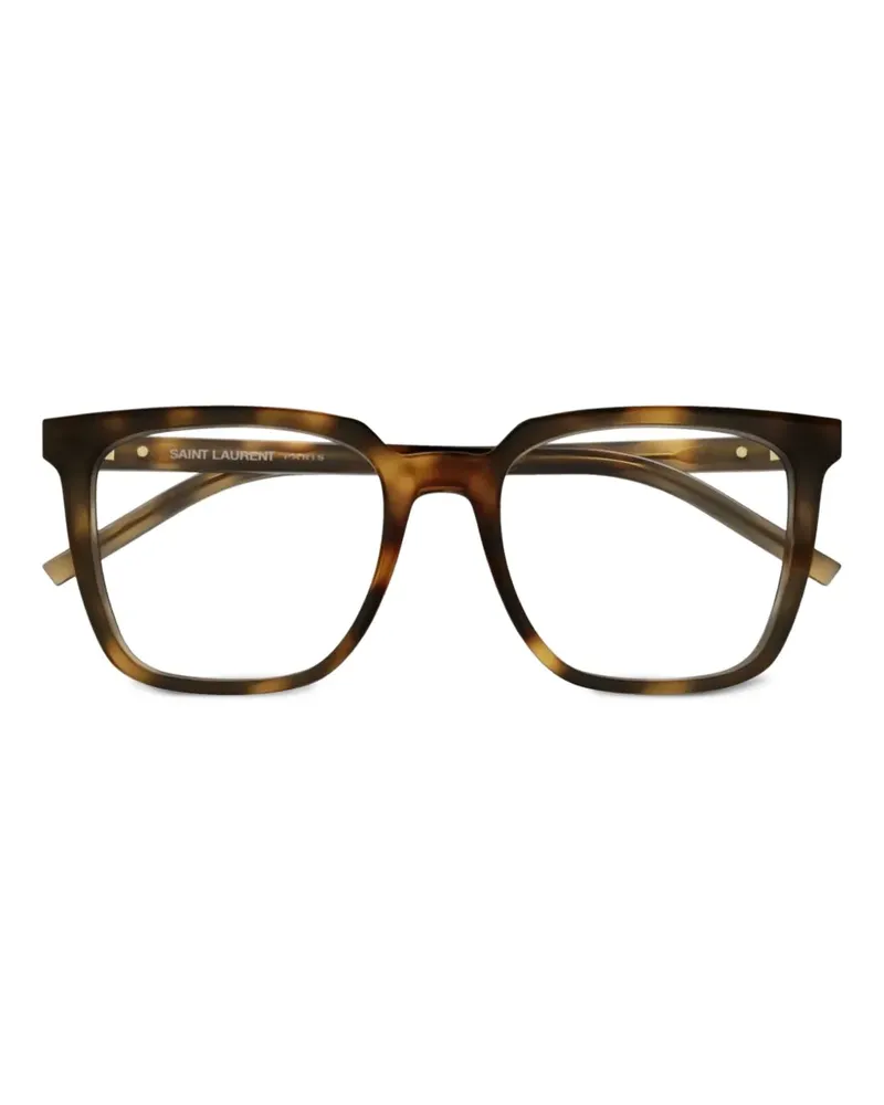 Saint Laurent Brille mit Logo-Schild - Braun Braun
