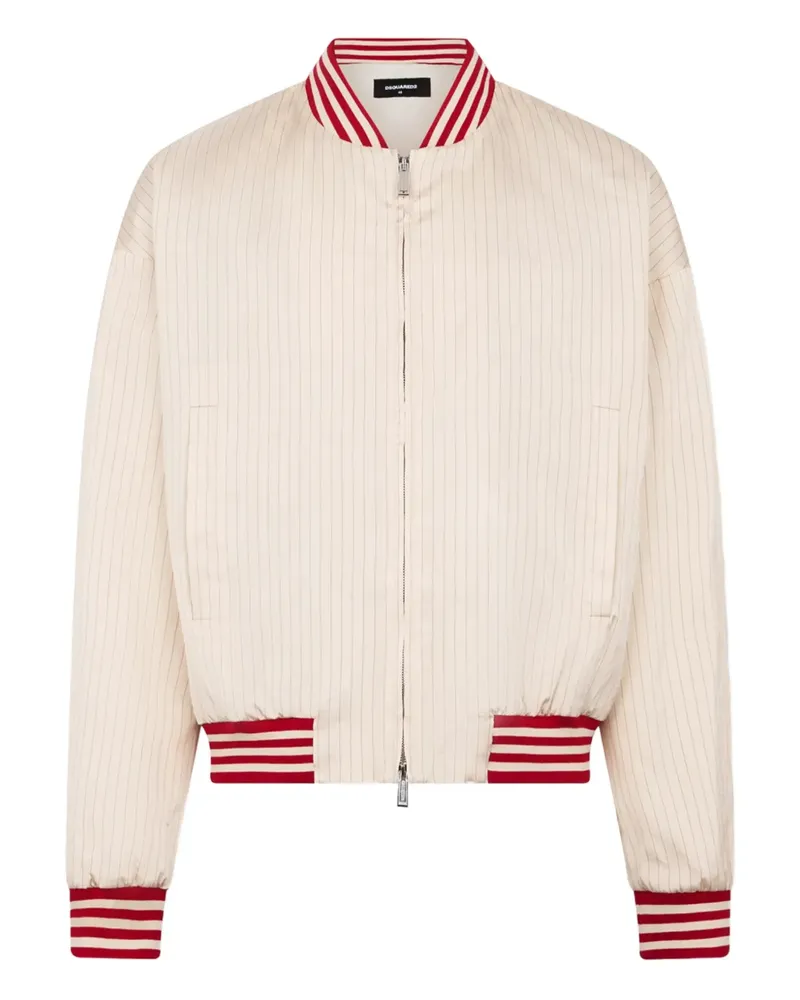 Dsquared2 Baseball 80's Bomberjacke mit Nadelstreifen - Nude Nude