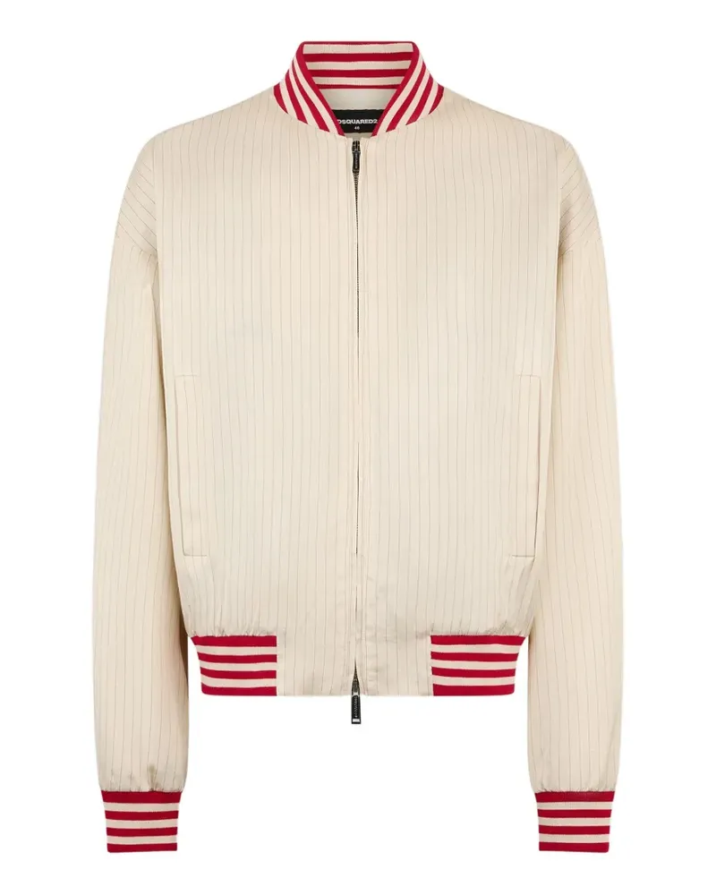 Dsquared2 Baseball 80's Bomberjacke mit Nadelstreifen - Nude Nude