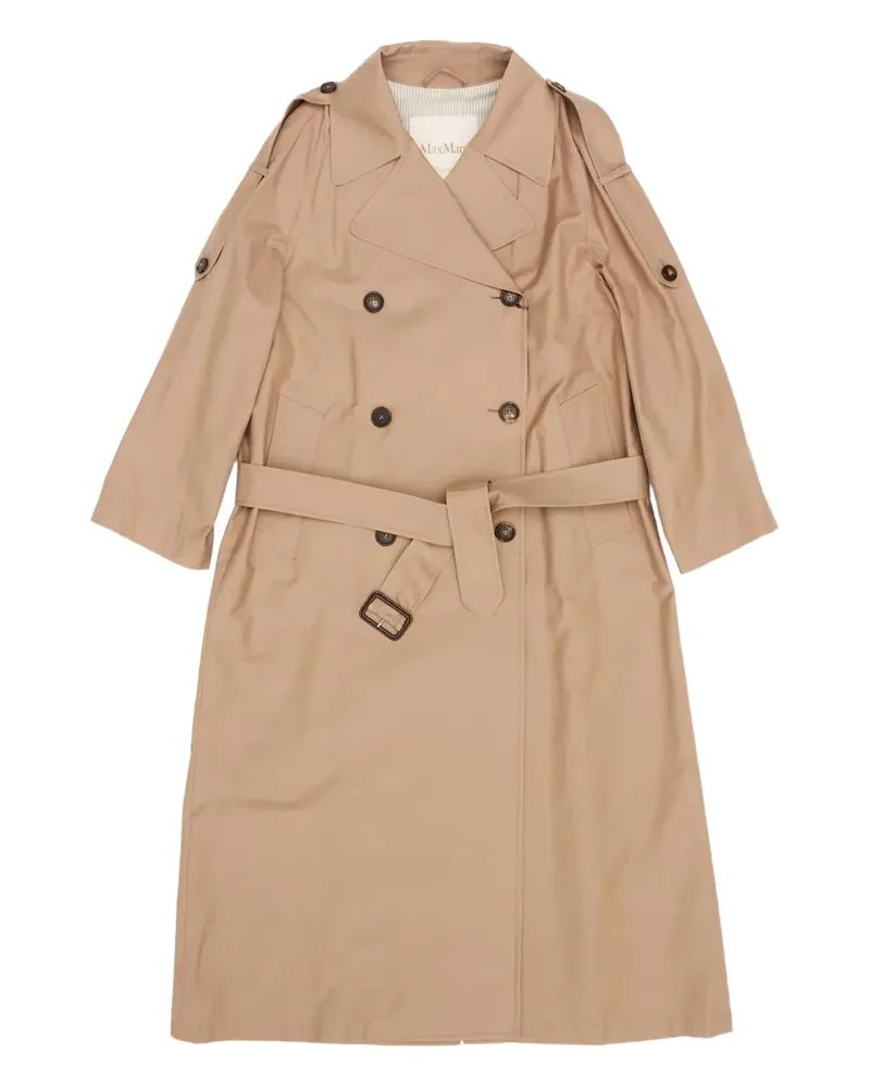 Max Mara belted buttoned coat - Nude Nude