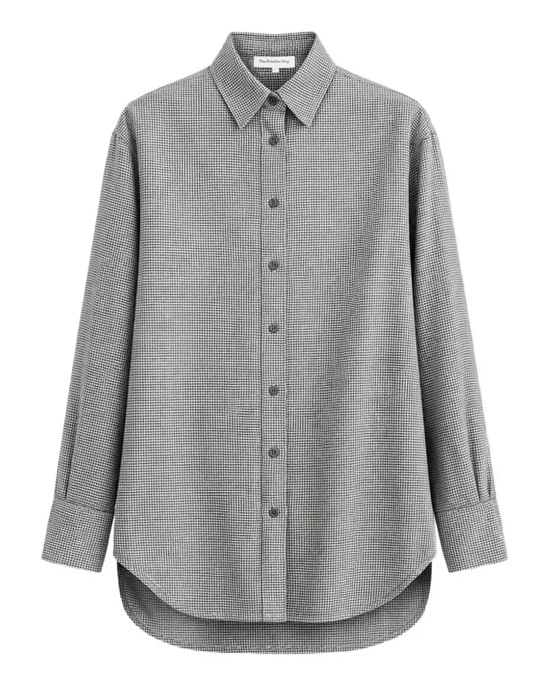 FRANKIE Shop Peri shirt - checked grey - Weiß Weiß