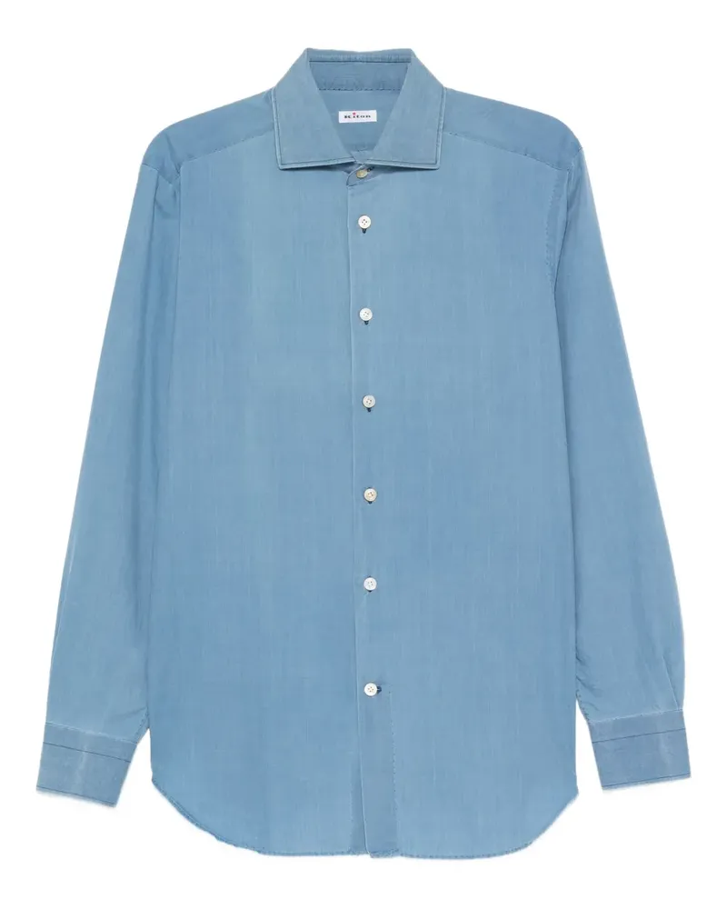 Kiton Klassisches Hemd - Blau Blau