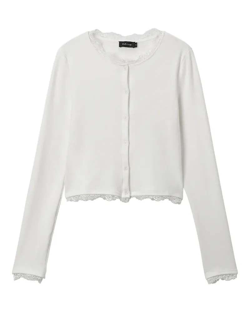 Tout a Coup lace-trim cardigan - Weiß Weiß