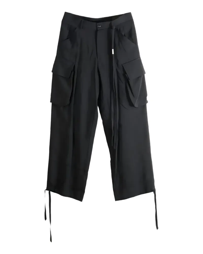 Ann Demeulemeester Berger Cargohose mit Kordelzug - Schwarz Schwarz