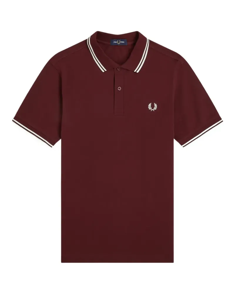Fred Perry Poloshirt mit Kontrasträndern - Rot Rot