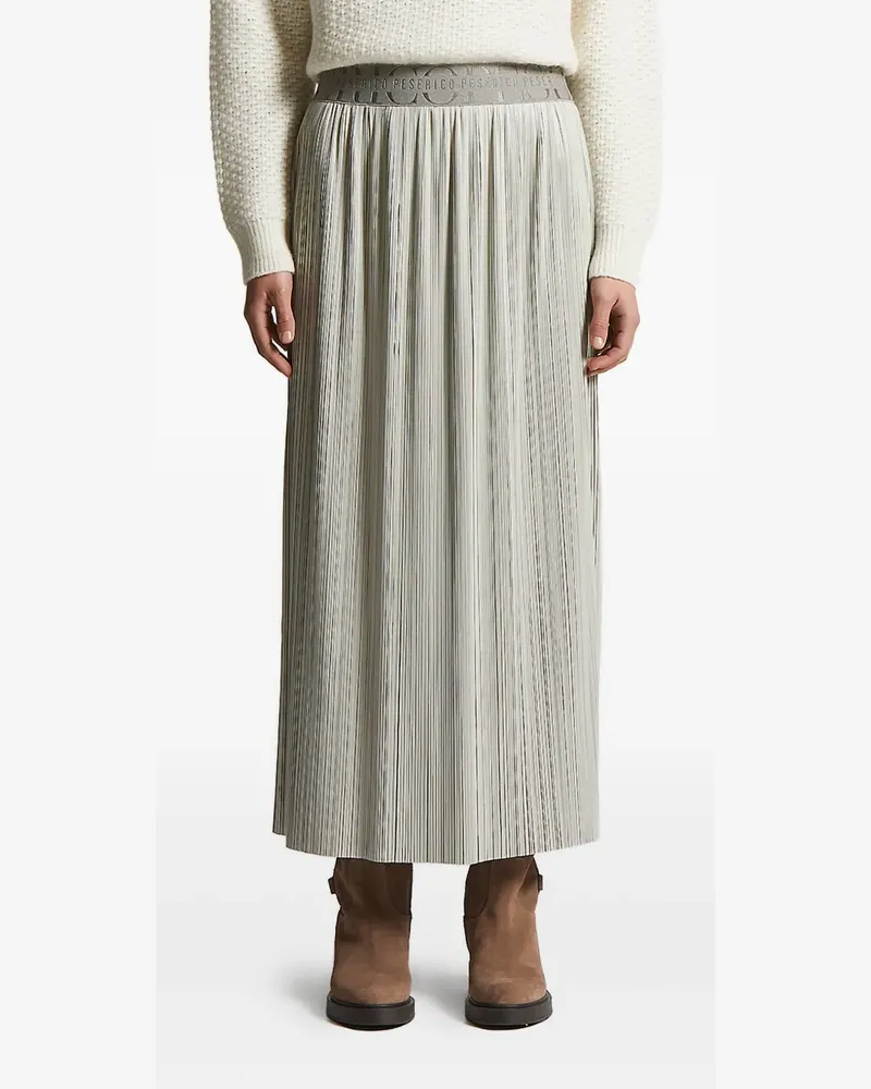 Peserico Faltenrock mit Logo-Bund - Nude Nude