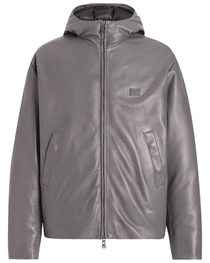 Dolce & Gabbana Bomberjacke mit Logo-Schild - Grau Grau
