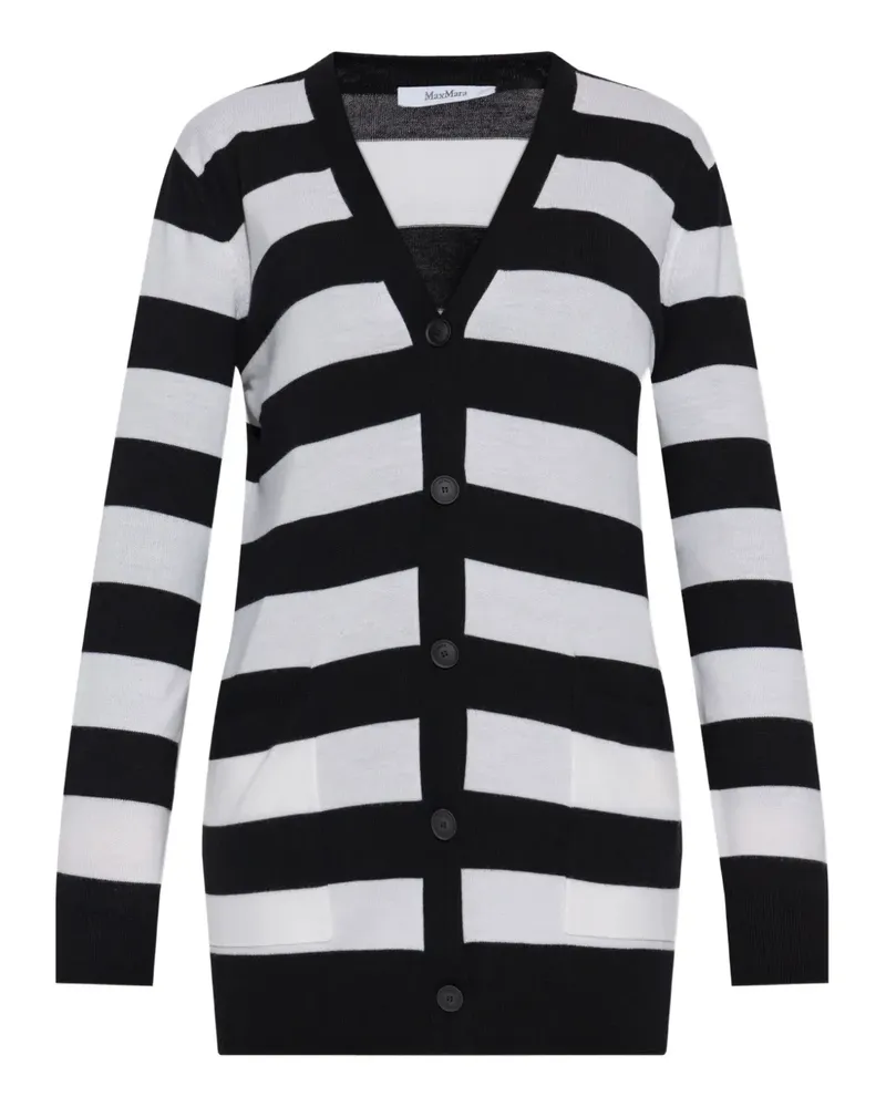 Max Mara Gestreifter Cardigan - Schwarz Schwarz