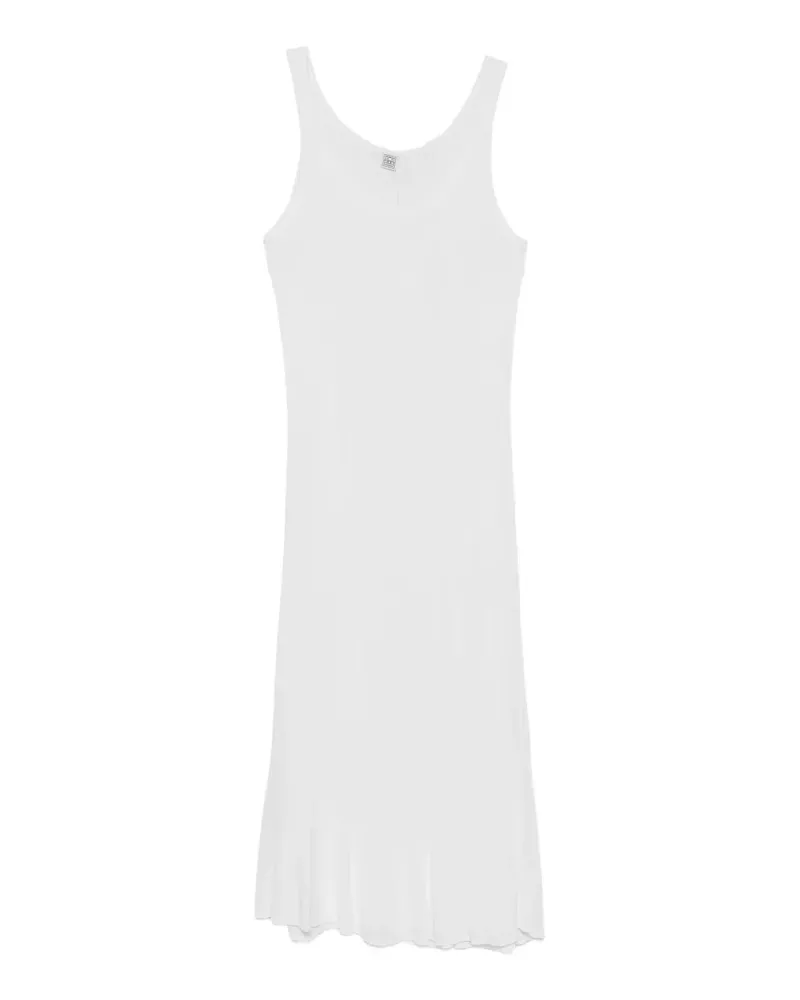 Totême fluted-hem midi dress - Weiß Weiß