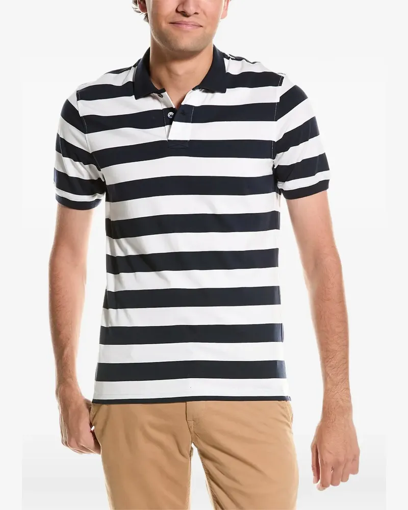 Brunello Cucinelli striped short-sleeved polo shirt - Blau Blau