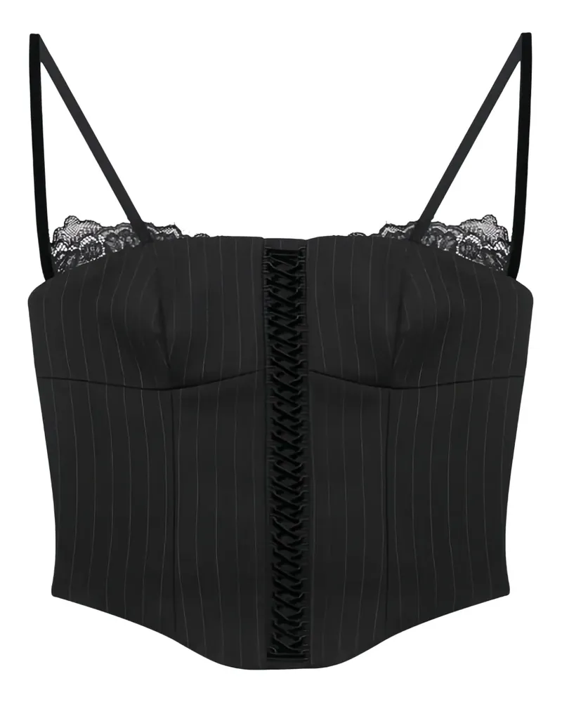 MISBHV Office pinstripe lace corset top - Grau Grau