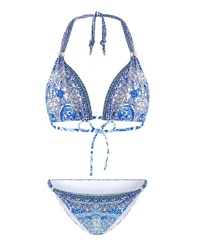 Camilla Bosphorous crystal-embellished bikini - Blau Blau
