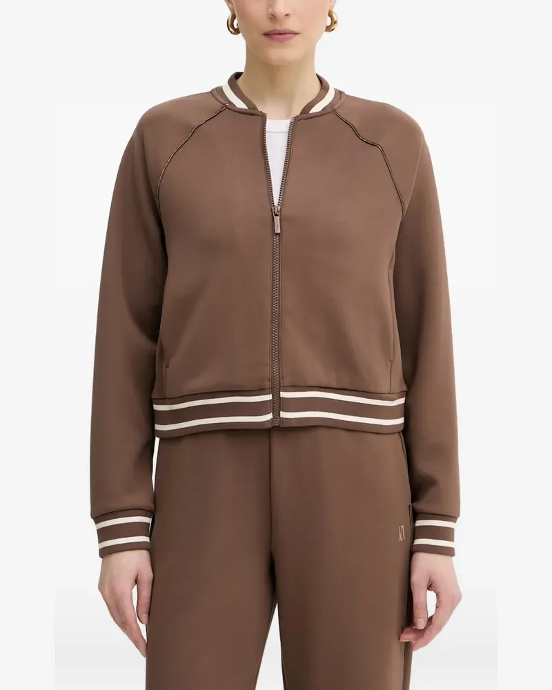 Armani Exchange embroidered-logo zip-up sweatshirt - Braun Braun