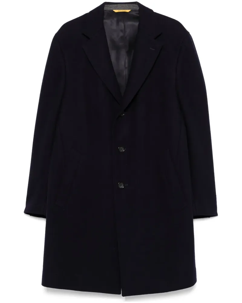 Canali Klassischer Wollmantel - Blau Blau