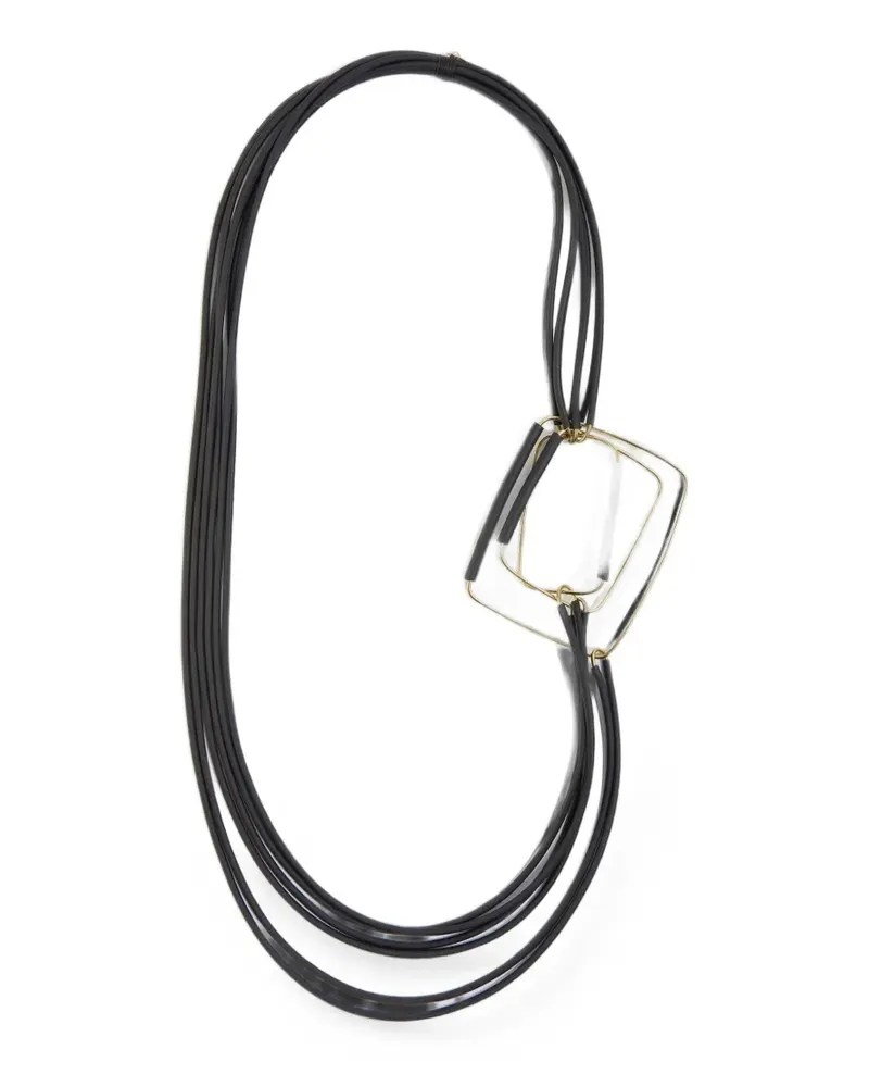 Liviana Conti Lia geometric-pendant multi-strand necklace - Schwarz Schwarz