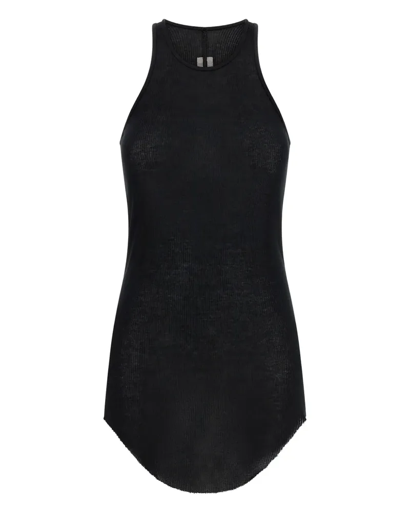 Rick Owens Basic Rib asymmetrical tank top - Schwarz Schwarz