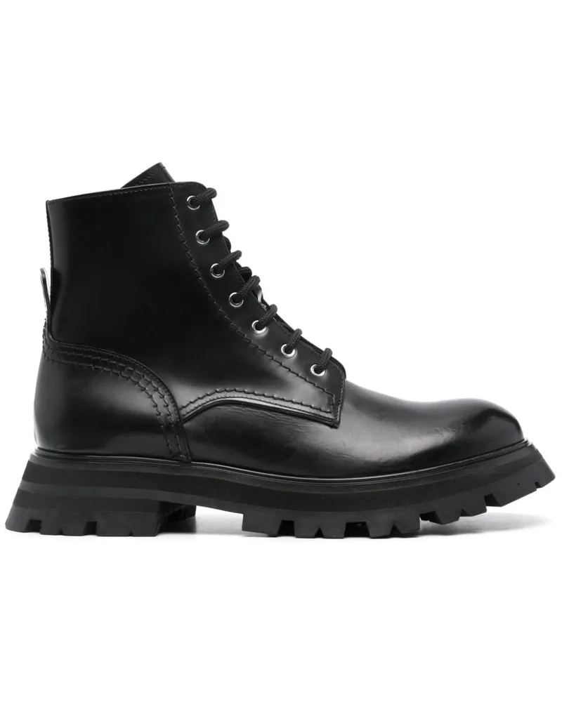 Alexander McQueen Stiefeletten aus Leder - Schwarz Schwarz
