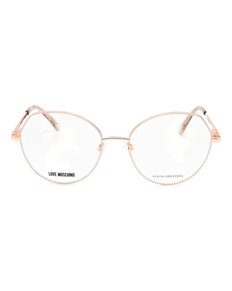 Moschino Brille mit rundem Gestell - Gold Gold