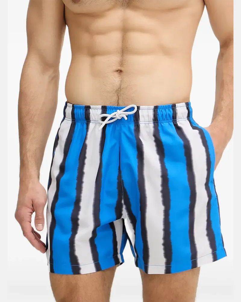Emporio Armani Badeshorts mit schattiertem Streifenprint - Blau Blau