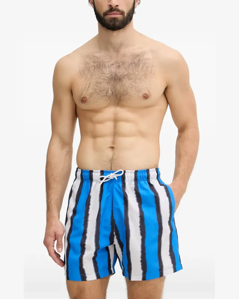 Emporio Armani Badeshorts mit schattiertem Streifenprint - Blau Blau