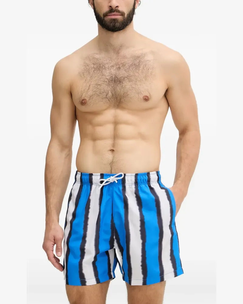 Emporio Armani swim shorts with shaded stripes print - Blau Blau