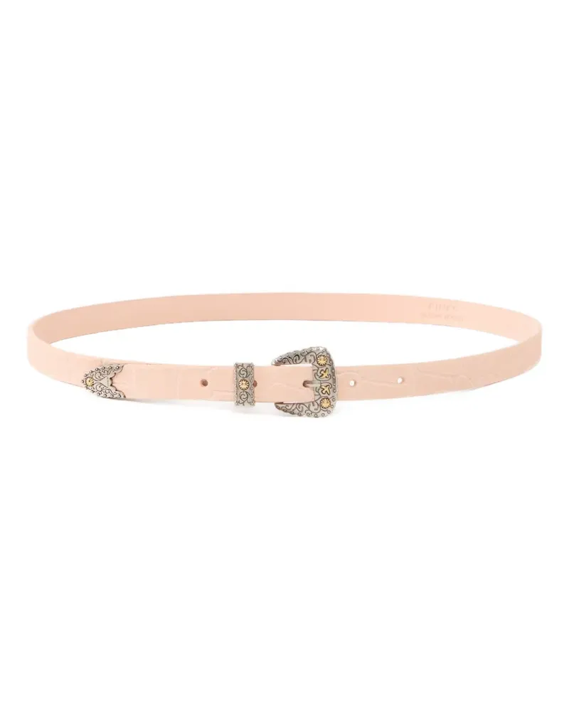 Pinko embossed buckle leather belt - Rosa Rosa