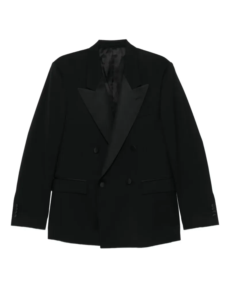 LARDINI peaked-lapel double-breasted jacket - Schwarz Schwarz
