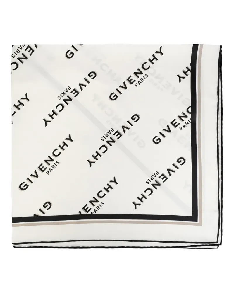 Givenchy logo-pattern silk scarf - Nude Nude