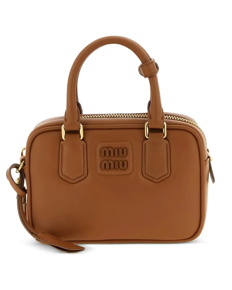 Miu Miu logo tote bag - Braun Braun